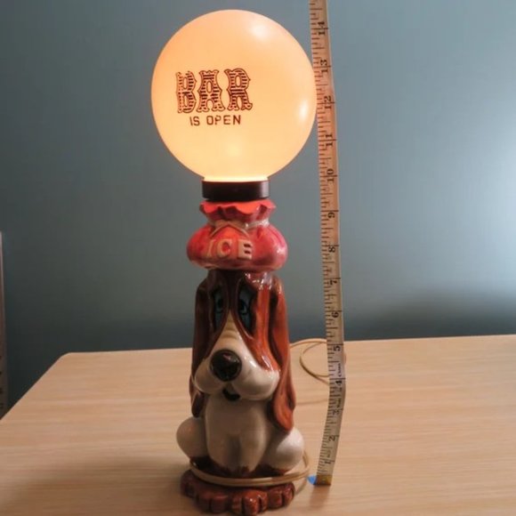 Vintage Dog Lamp "BAR IS OPEN" - Picture 9 of 10